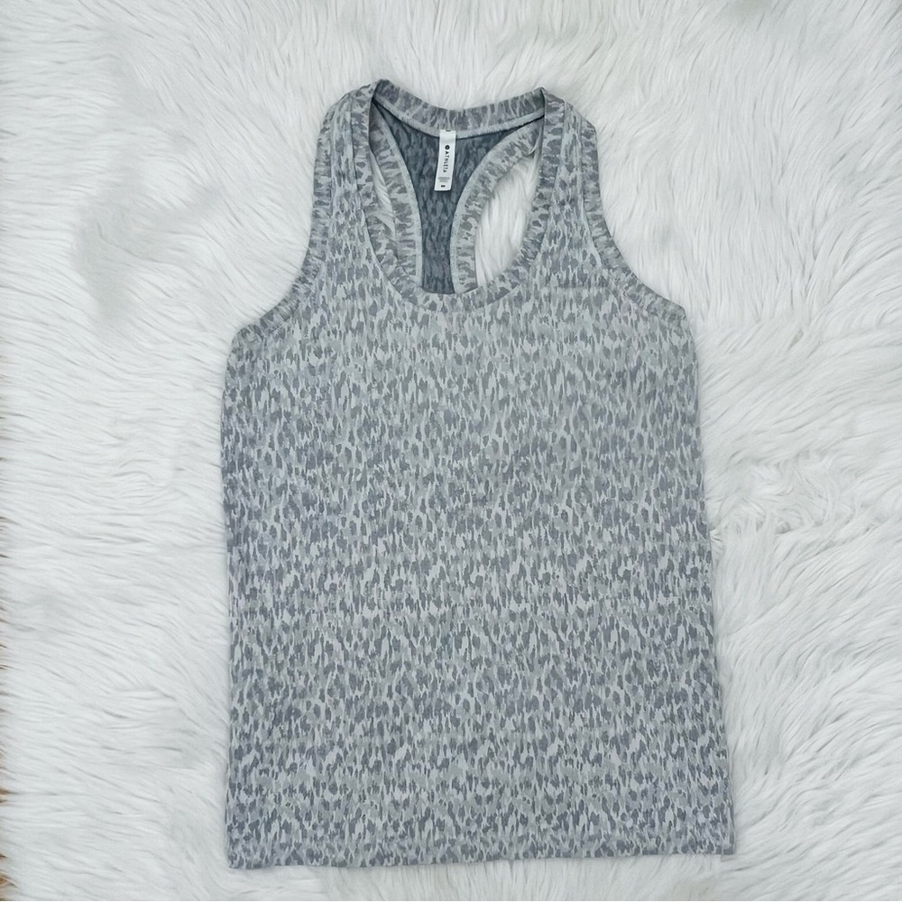 NWOT ATHLETA Momentum Seamless Gray Leopard Print Tank Top